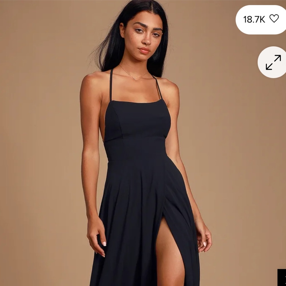 Lulus Dreamy Romance Dress in Black